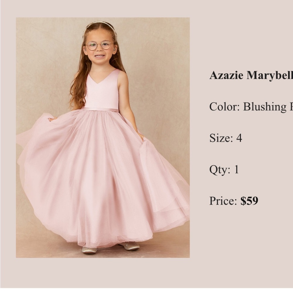 Azazie Kids Formal Dress in Soft Pink